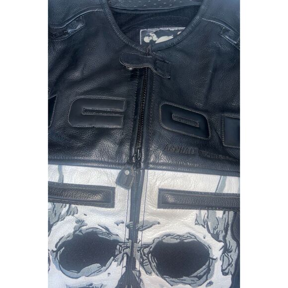 ICON Skull Leather Biker Jacket breathable remove able armour padding. Men’s XL - Picture 5 of 16